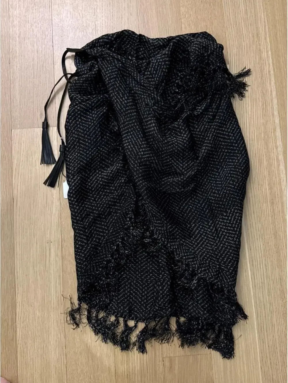 Women's Black Scarf-wrap